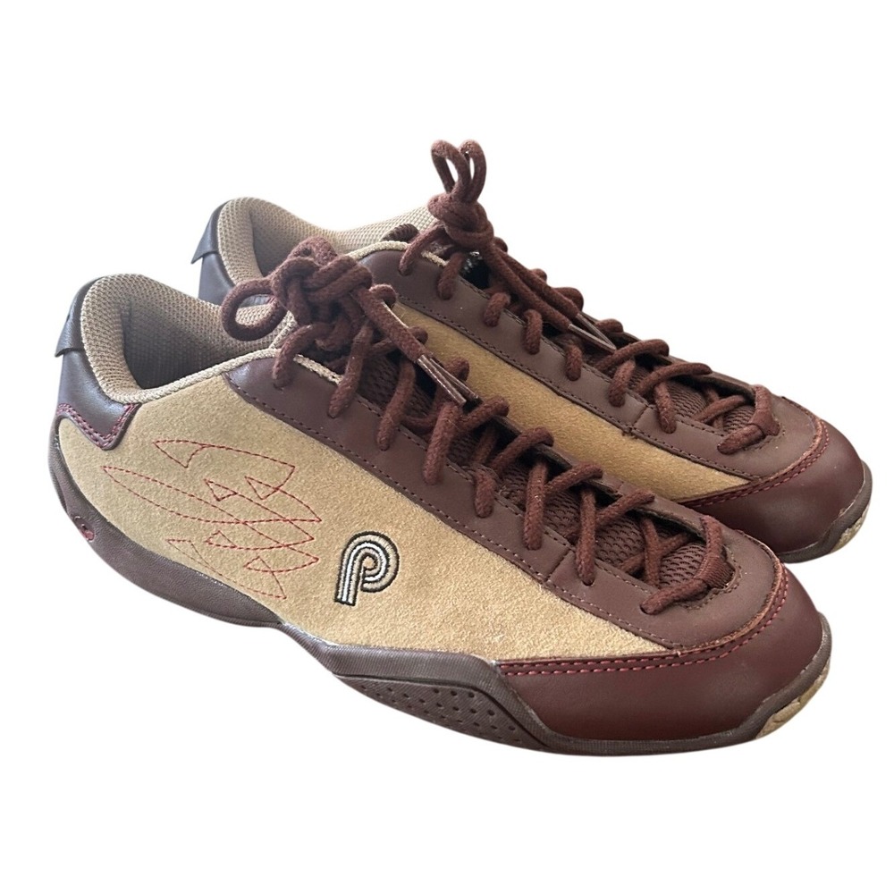 Piloti Thirty Two Driving Shoes Mens 7.5 Burgundy Tan Leather Suede Sneakers